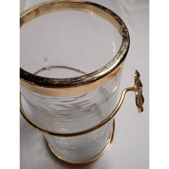 Canister with Gold Heart Detail and Real Marble Lid/Flower Knob 8 & 3/4" Tall - Picture 6 of 10
